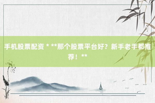 手机股票配资 * **那个股票平台好？新手老手都推荐！**