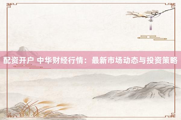 配资开户 中华财经行情：最新市场动态与投资策略