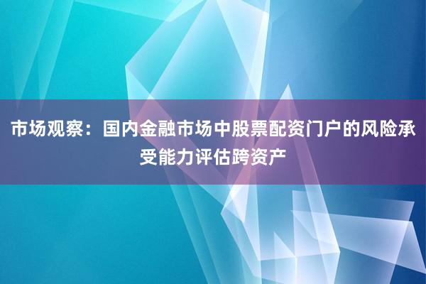 市场观察：国内金融市场中股票配资门户的风险承受能力评估跨资产