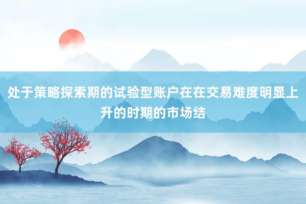 处于策略探索期的试验型账户在在交易难度明显上升的时期的市场结