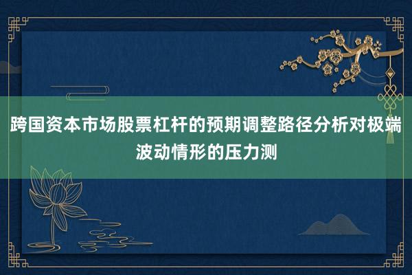 跨国资本市场股票杠杆的预期调整路径分析对极端波动情形的压力测