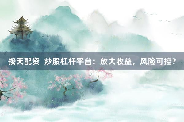 按天配资  炒股杠杆平台：放大收益，风险可控？